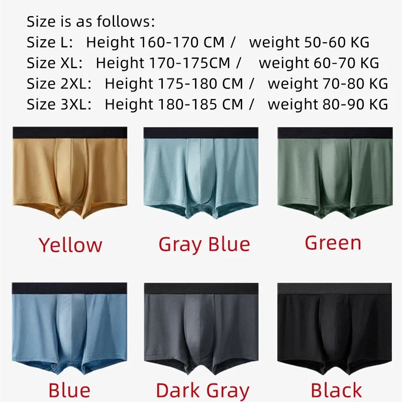 3Pcs Men\'s Panties Boxers 60S Modal Man Underwear L-3XL Comfortable Breathable Soft High Elasticity Sexy Underpants Boxer Shorts