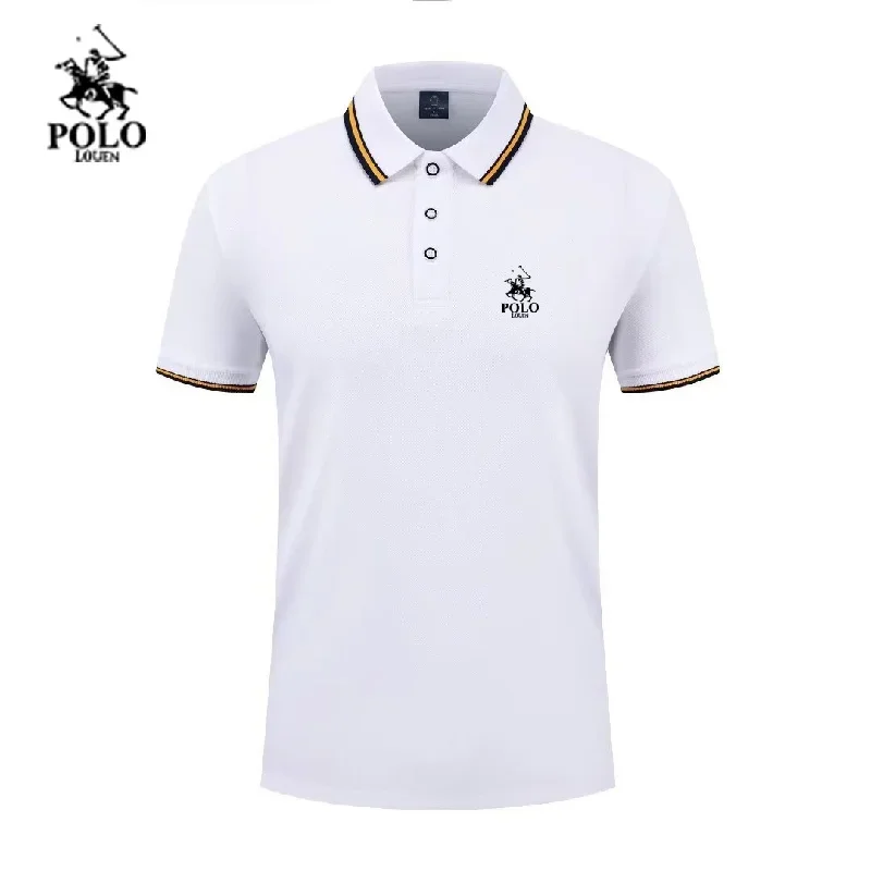 Summer Men's Short Sleeved Polo Shirt Lightweight Collar Street Wear Breathable T-shirt Men's Basic