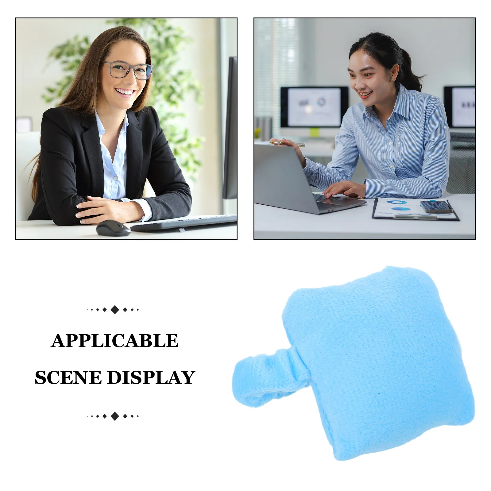 Wearable Mouse Pillow Sky-Blue Ergonomic Wrist Rest Pad Comfortable Keyboard Support Office Computer Laptop Typing Gaming