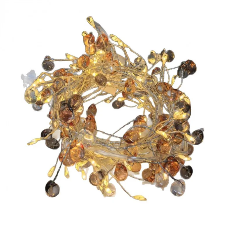 Guirnalda de luces elegante con Control remoto, petardo, cuentas de cristal, cadena decorativa, decoración de escena navideña, atmósfera
