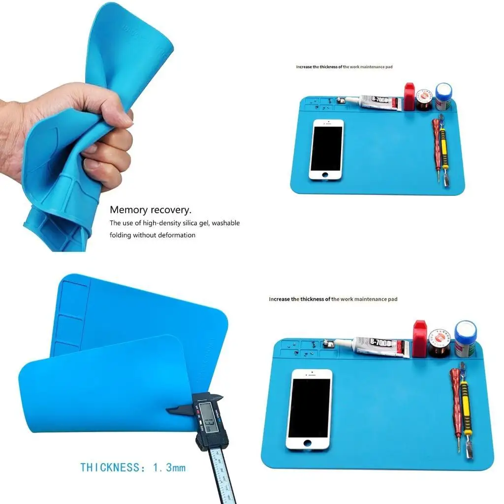 

Y1UD Insulation Work Mat Soldering Station Silicone Repair Pad Maintenance Platform