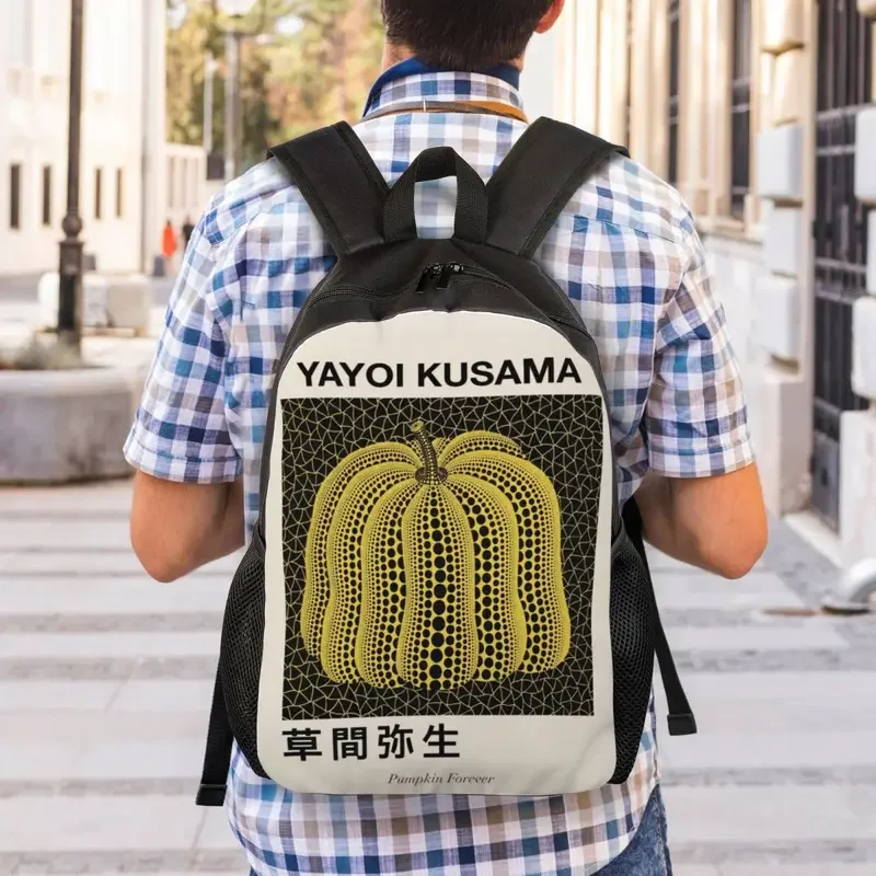 Yayoi Kusama Pumkin Forever mochila de viaje personalizada para hombres y mujeres, bolsa de libros para computadora escolar, arte abstracto, bolsas de día para estudiantes universitarios