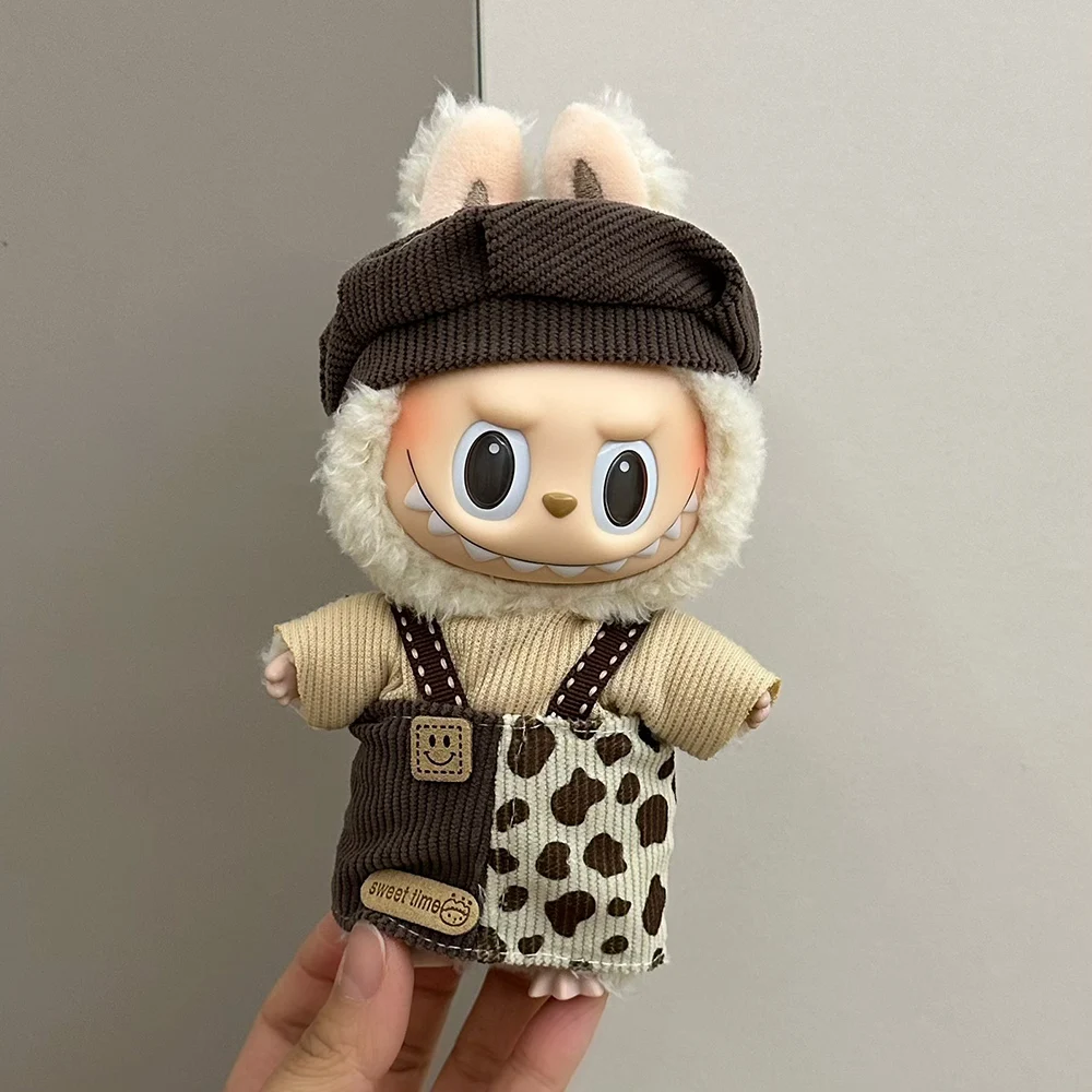 

Mini Cute Doll Clothing Accessories 15-17cm Labubu Idol V1 V2 Black Hat Set Clothing