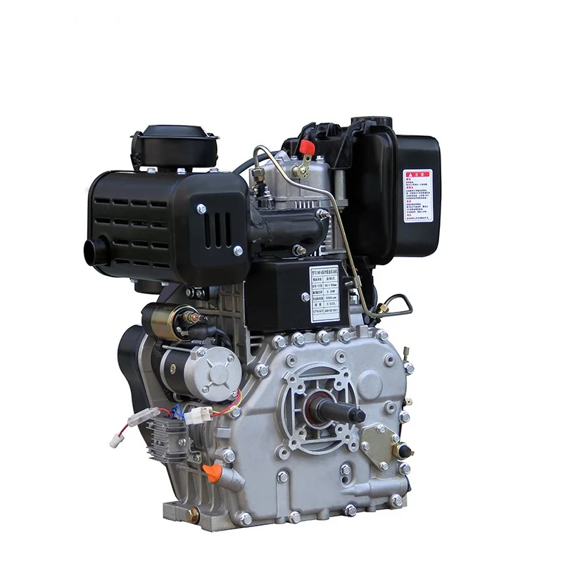 198FAE Electric Start 16 HP Single Cylinder Air-Cooled Diesel Engine with 9L Displacement New Condition Small Machinery Engines