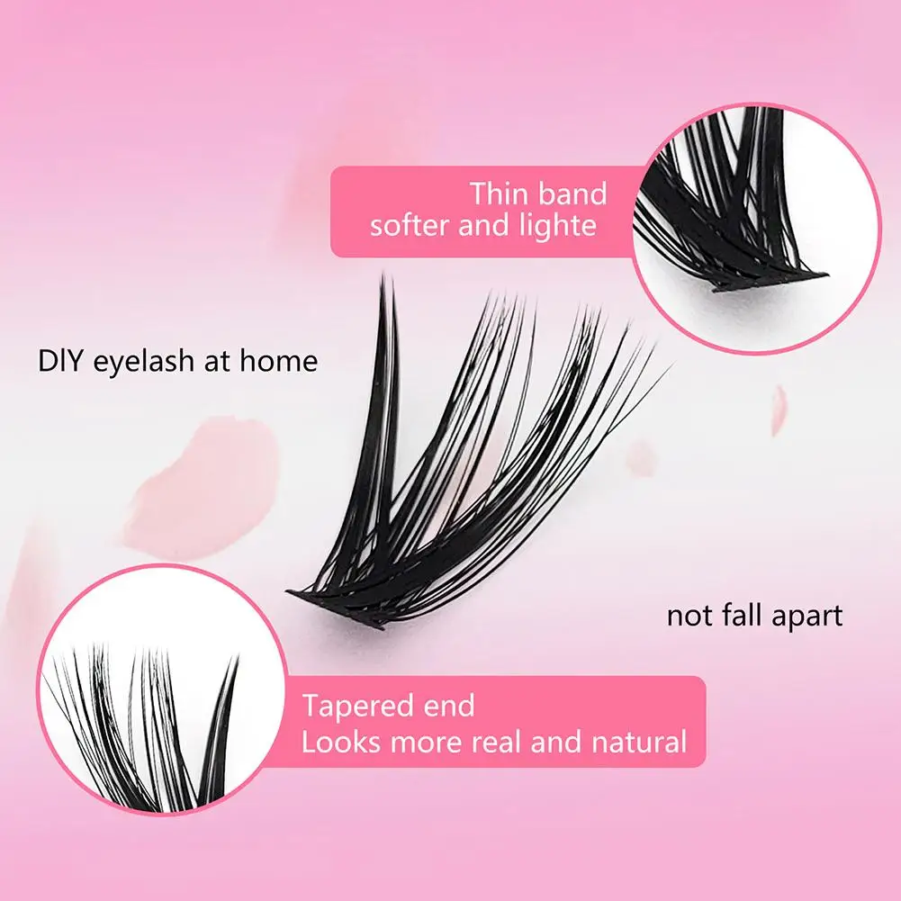 Único segmentado cílios postiços clusters individuais vison cílios postiços naturais densos fofos diy cluster extensão de cílios
