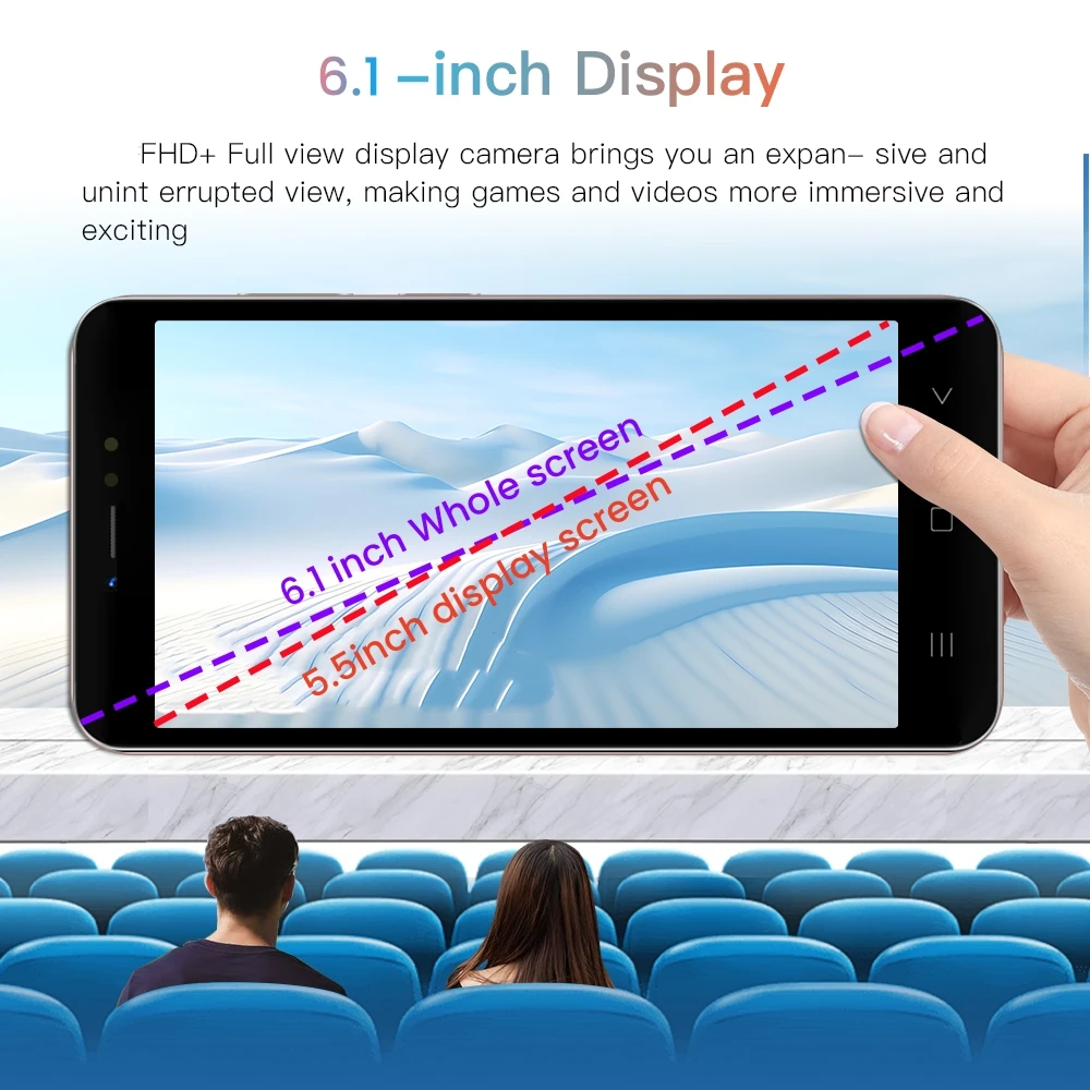 FUFFI-Smartphone Android، 6.1 بوصة، 3+32 جيجابايت ROM، شبكة 4G، الهواتف المحمولة، SIM مزدوج، كاميرا 16 ميجابكسل، Octa Core، الهواتف المحمولة