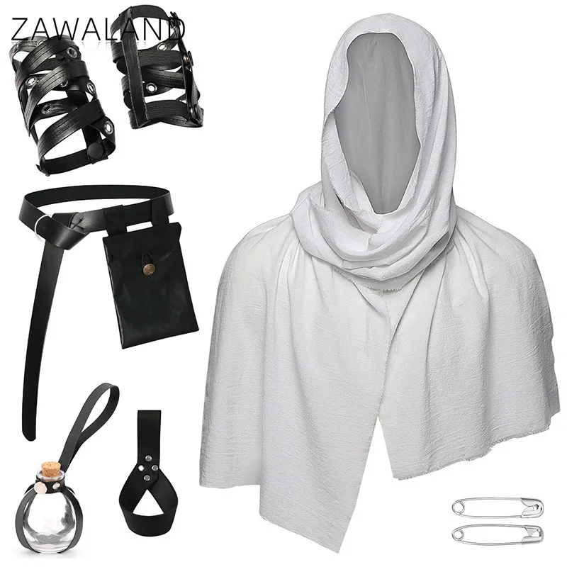 

Medieval Hood Cloak Halloween Knight Cosplay Costume Accessories Unisex Vintage Gothic Armor Lace Up Cloak Carnival Party Outfit