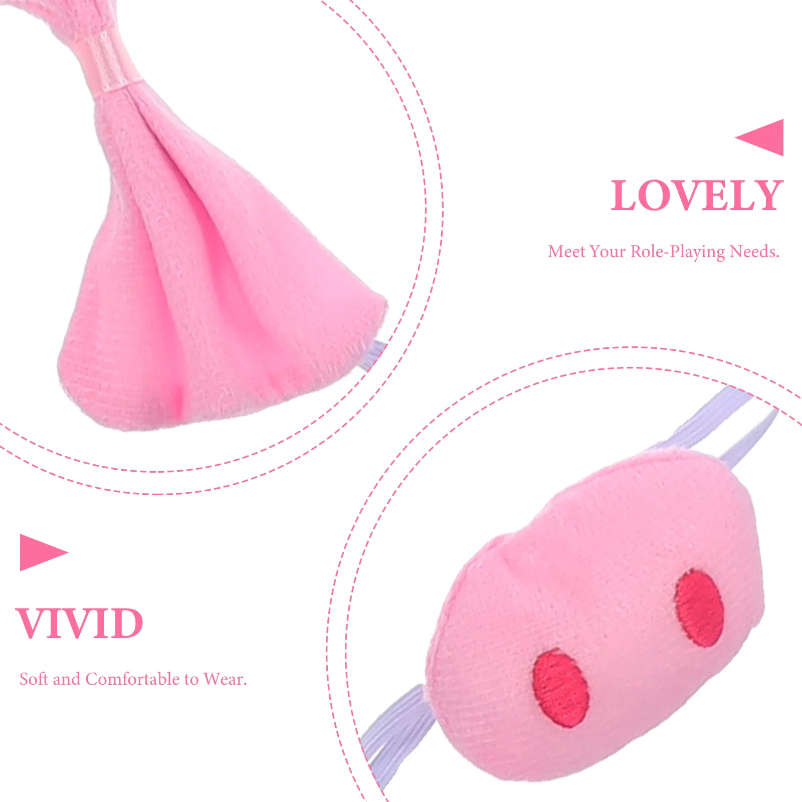 1 مجموعة خنزير زي ملحق القماش آذان خنزير عقال الأنف الذيل ربطة القوس فيونكة عدة لمهرجان تأثيري القوس #4