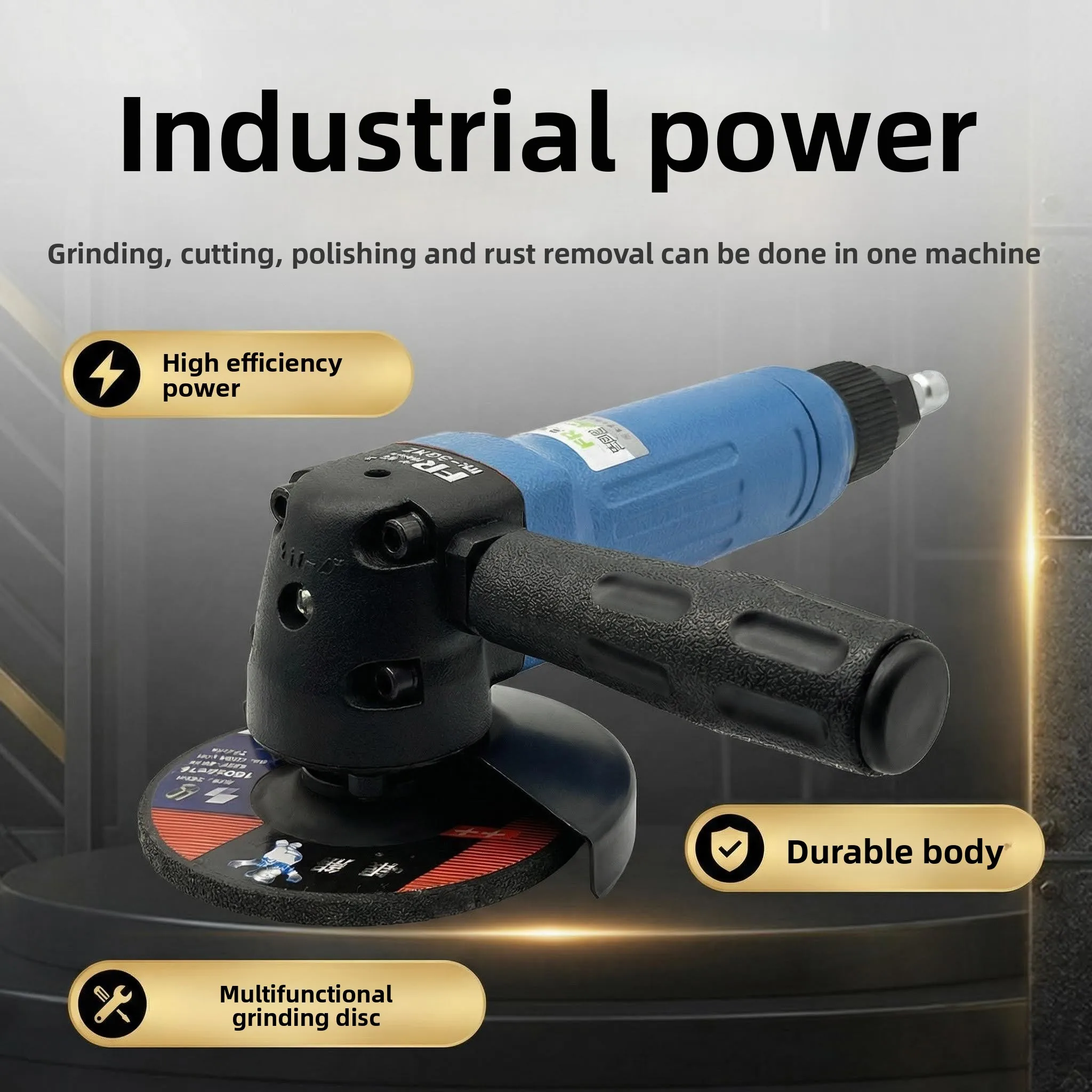 Pneumatic Grinder Angle Grinder 4inch 5inch Cutting Machine Multifunctional Industrial-Grade Polishing Machine Hand Grinder Air Grinder