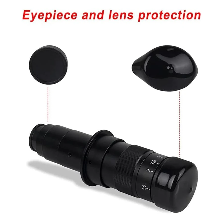 H90 4K 48MP HD.MI USB Digital Video Microscope Camera 1X-130X Zoom C-Mount Lens Bracket With Light