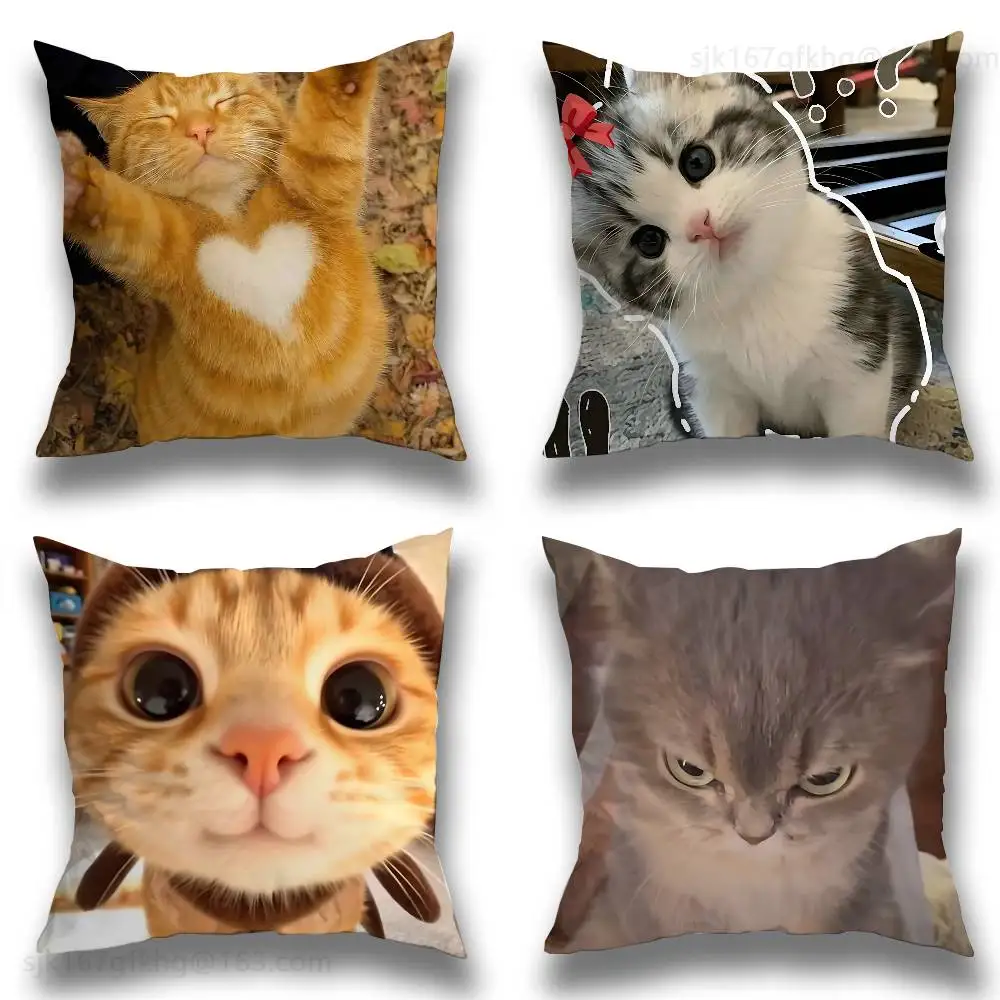

Funny Cute Cat Pillow Case Pillow Case Living Room Sofa Cushion Cover Suitable For Home Bedroom Room Decoration