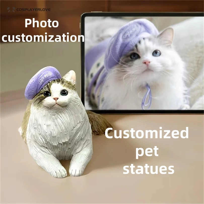 Personalización hecha a mano DIY foto mascotas accesorios de utilería estatua de yeso regalos personalizados conmemoración