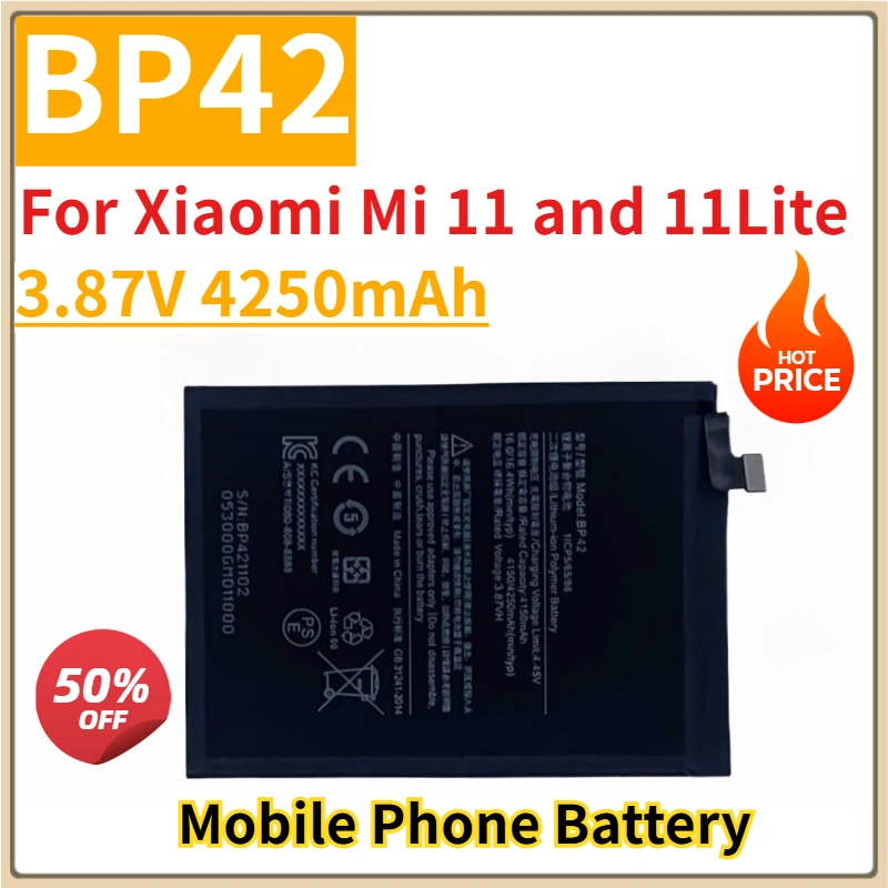 

New Replacement Mobile Phone Battery 3.87V 4250mAh BP42 for Xiaomi Mi 11 and 11Lite