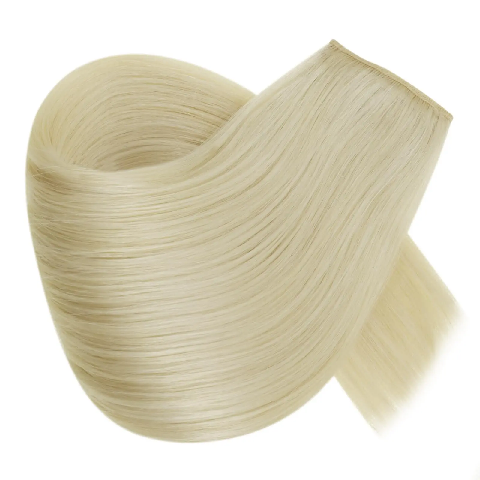 #613 Secret Wire Human Hair Extensions 20 Inch Bleach Blonde Fish Line Suitable for Beginner Adds Instant Length 26inches