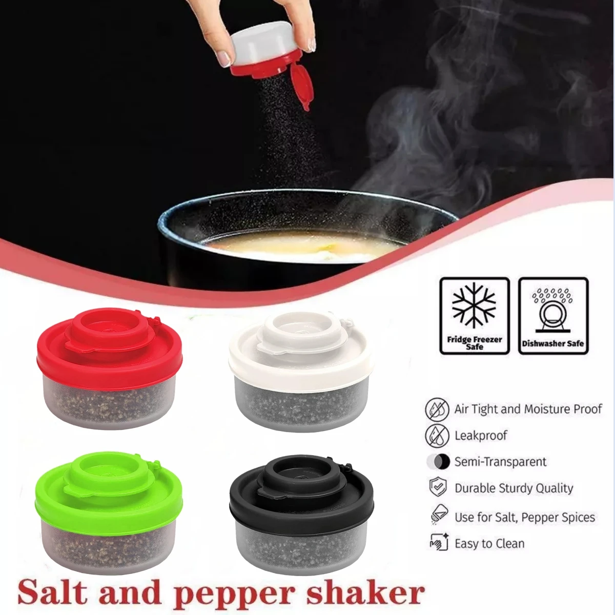 Seasoning Jar Pepper Shakers Moisture Proof Mini Salt Shaker to go Camping Picnic Outdoors Kitchen Lunch Boxes Travel