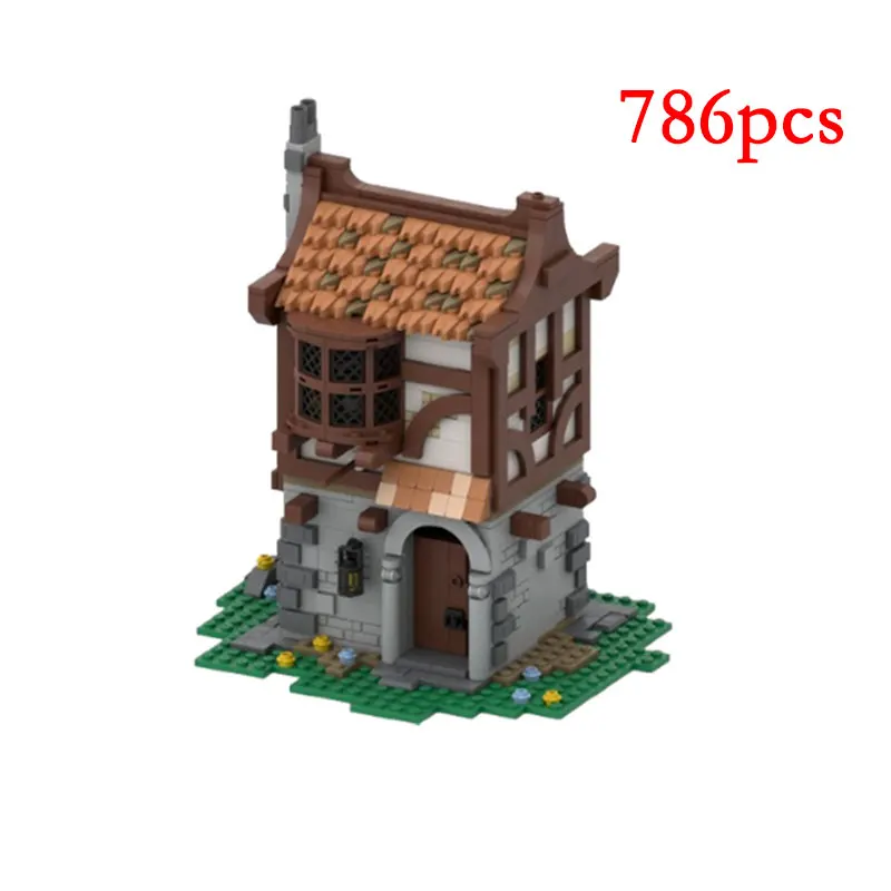 Spot MOC-202692 121307 87706 192923 74371 medieval small buildings small particles assembled building blocks educational toy mod