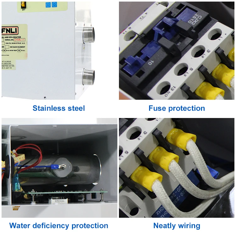 تركيب قائم بذاته 5.5kw 20kw سخان مياه لحمام السباحة الفوري Calentador De Piscina