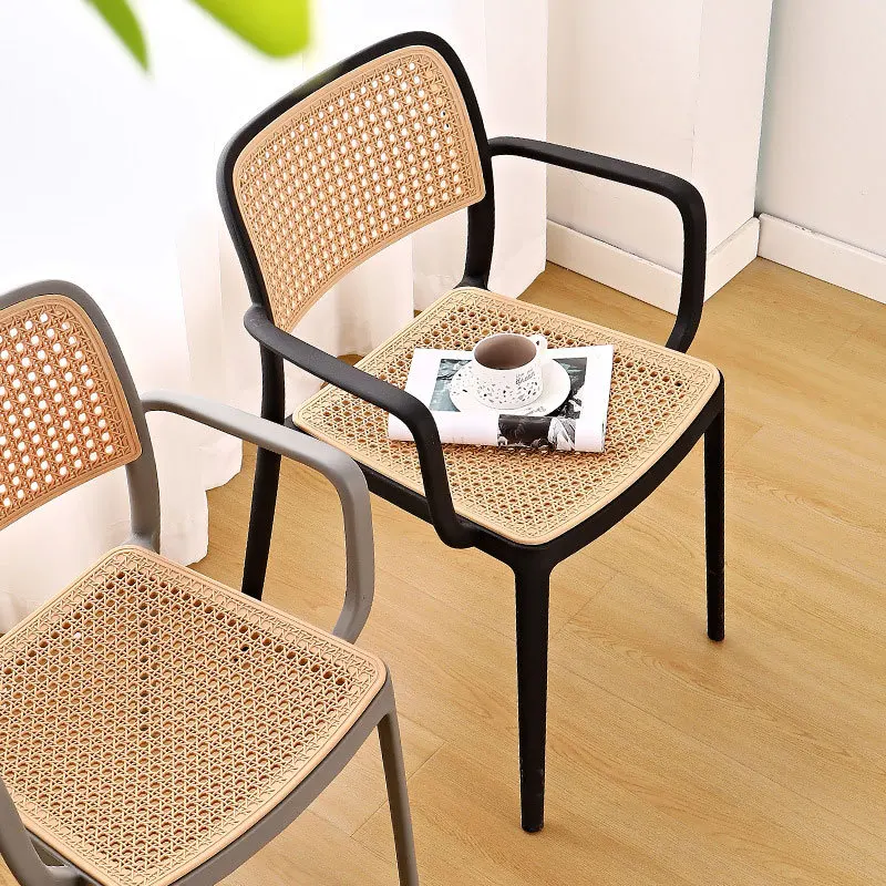 

Stackable dining outdoor lounge chair, office chair with back armrest
