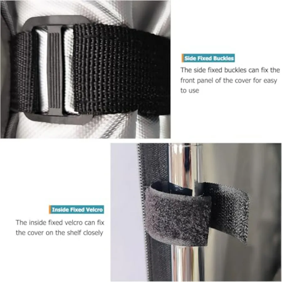 Capas de prateleira de armazenamento à prova d'água para uso externo resistente 600D para prateleiras de arame com zíper Ideal para porão de garagem e Sto ao ar livre