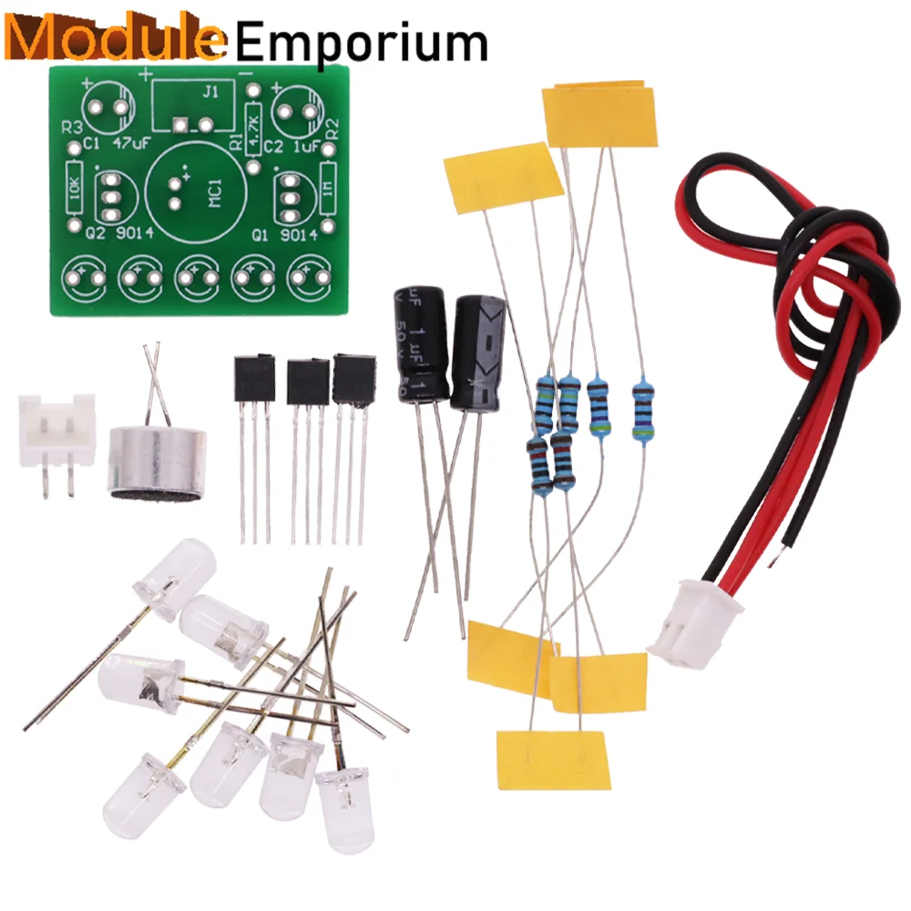 3V-5.5V Voice Activated Control Lamp LED Melody Light Module DIY Electronic Funny Kit Production Suite Learning PCB Laboratory