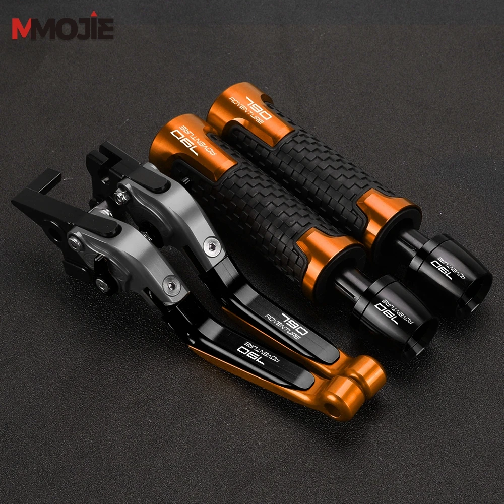 KTM 790ADVENTURE S 2017-2020 790ADVENTURE/S 접이식 브레이크 클러치 레버 오토바이 7/8'' 22mm 핸들바 핸들 그립 엔드