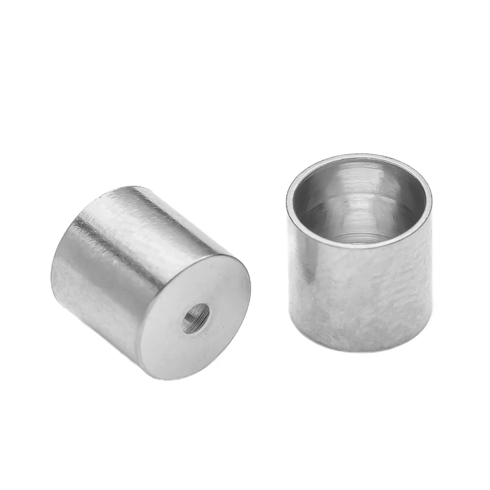 20pcs Stainless Steel Cylinder Leather Cord Clasp Crimp Tip End Cap For DIY Necklace Bracelet Connectors Jewelry Making Supplies image 5