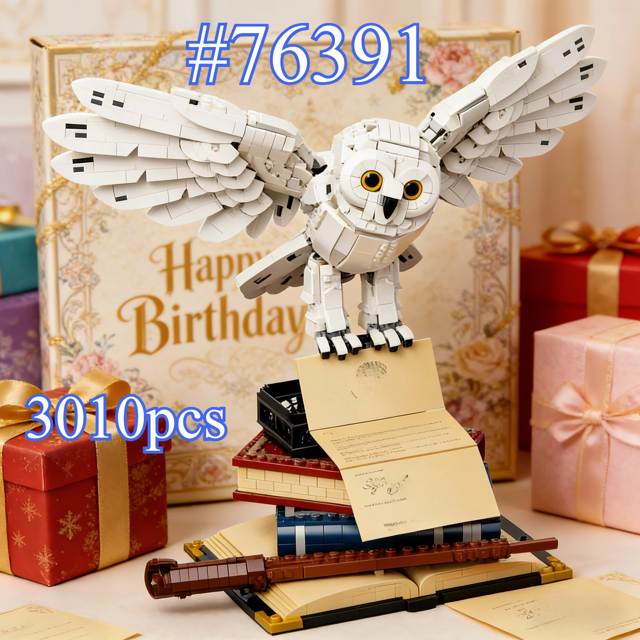 O coruja em pé no Book76391 Conjuntos de blocos de construção adequados para presentes de Natal não compatíveis com partículas Legoed, 3010 unidades