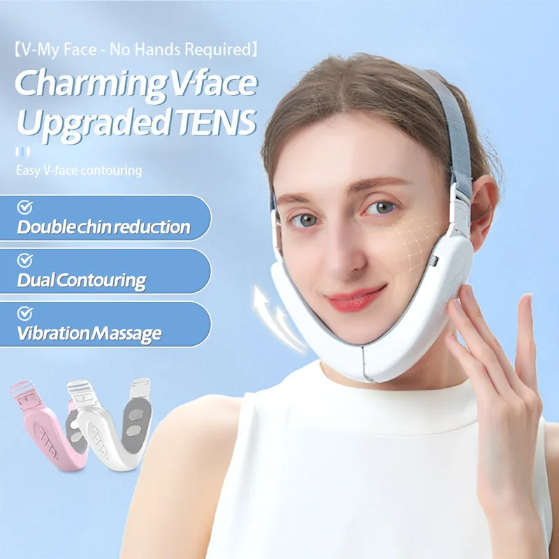 Intelligent Voice V-face Massage Micro Current Massager EMS Beauty Facial Instrument Muscle Removal Chin Face Slimming Tool