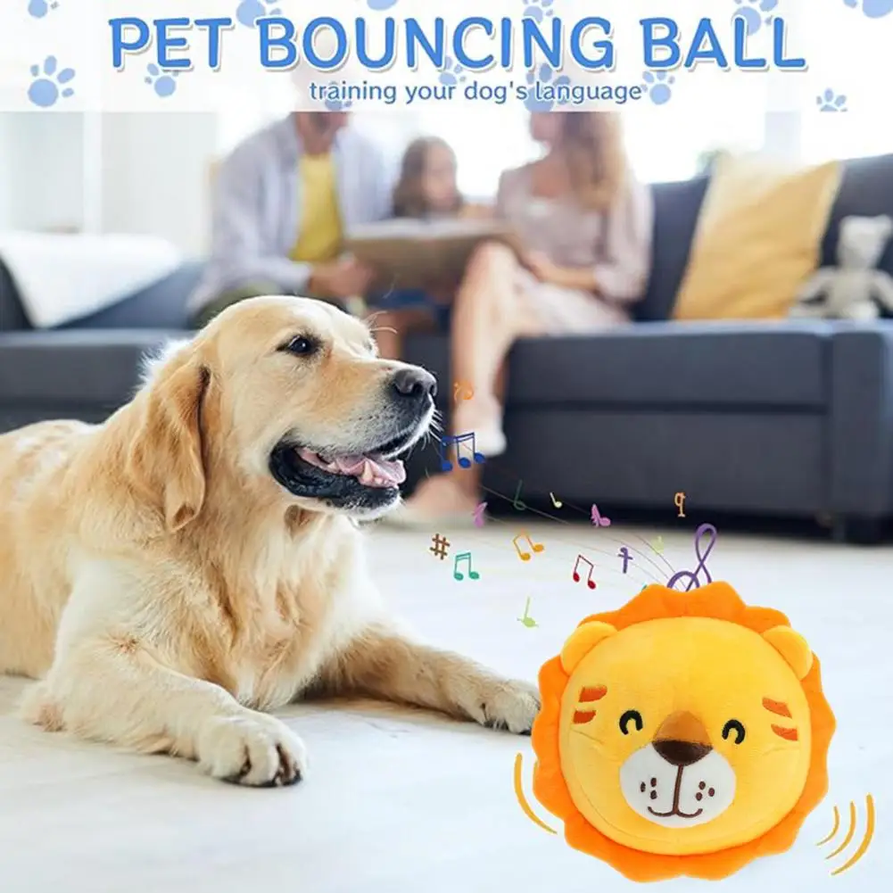 Shake Jump Dog Toy Barking Plush Dog Toy Ball with Usb Rechargeable Music Sound Active Moving Pet Toy Ball for Dogs Non-toxic