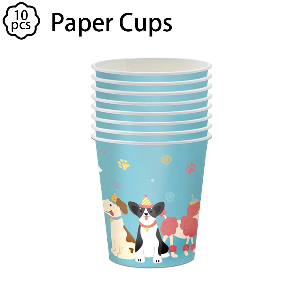 Hunde-Party-Dekoration Haustier-Themen-Teller Becher Servietten Tischdecke Kinder Mädchen Geburtstag Welpen-Party-Deko Hunde-Geburtstags-Party-Dekoration – Detail 7