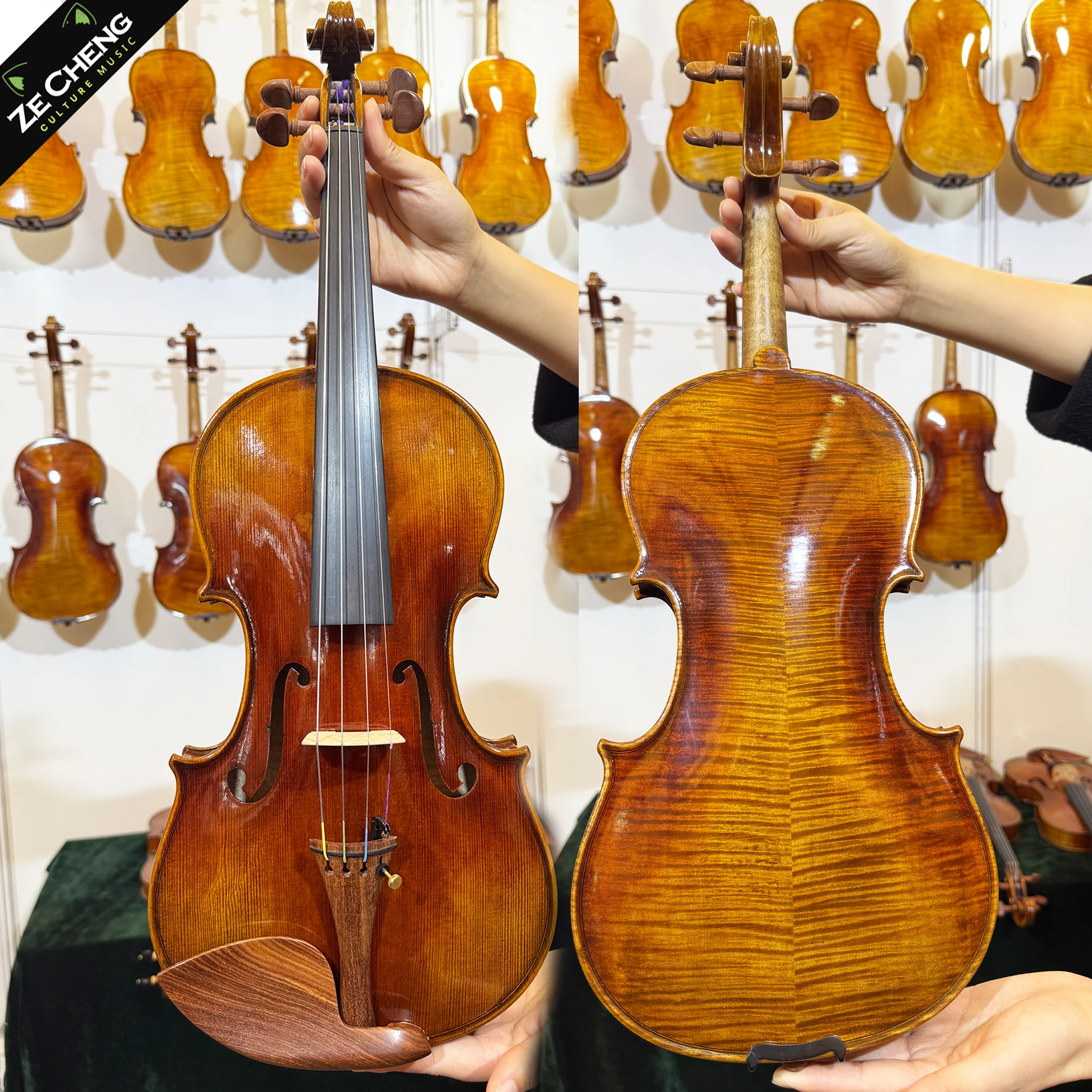 

Handmade Violin 4/4 Replica of the 1715 Stradivarius Violin Hand-Painted Spruce Top