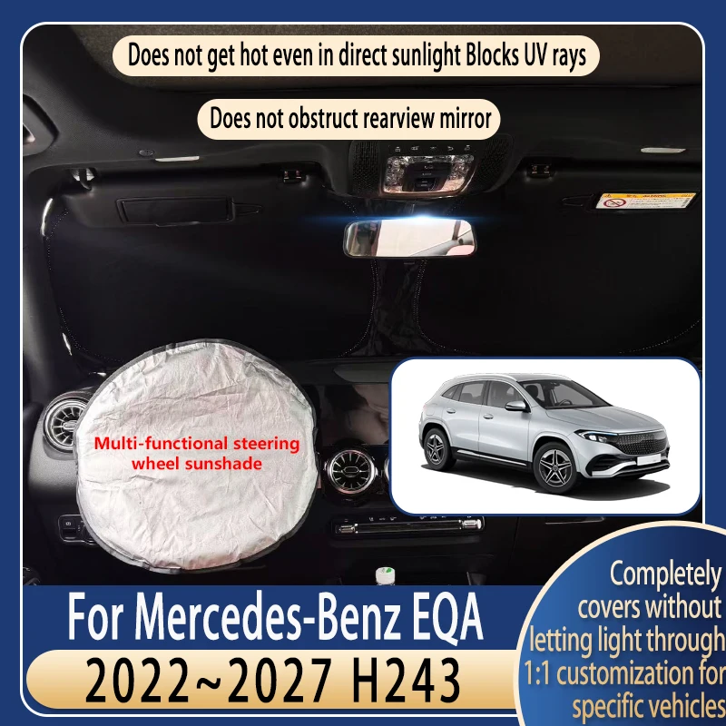 

Солнцезащитный козырек на руль для Mercedes-Benz EQA 2022~2027 (2026, 2025, H243) – летние охлаждающие аксессуары, солнцезащитный экран на лобовое стекло