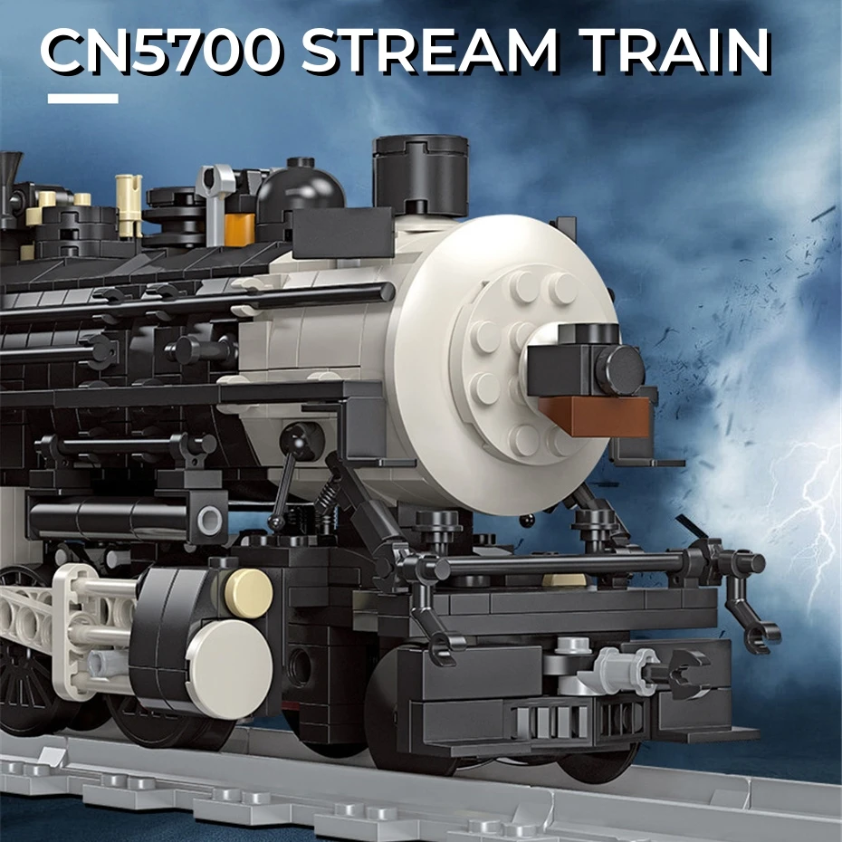 MEOA Train Model Building Sets With Railway 1136pcs Classic CN5700 Locomotive Stream Train Building Blocks Toy Building Bricks