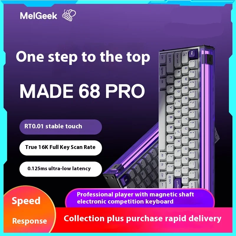 MelGeek Little Bee Made68PRO Magnetic Axis Keyboard Mechanical Fearless Contract Gaming RT Esports Magneto Axis Male Gift