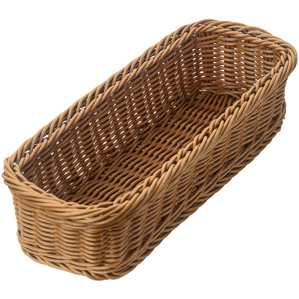 

Plastic Imitation Rattan Woven Basket Hotel Restaurant Knife Fork Basket Tableware Chopstick Storage Box kichen SeasoningJar box