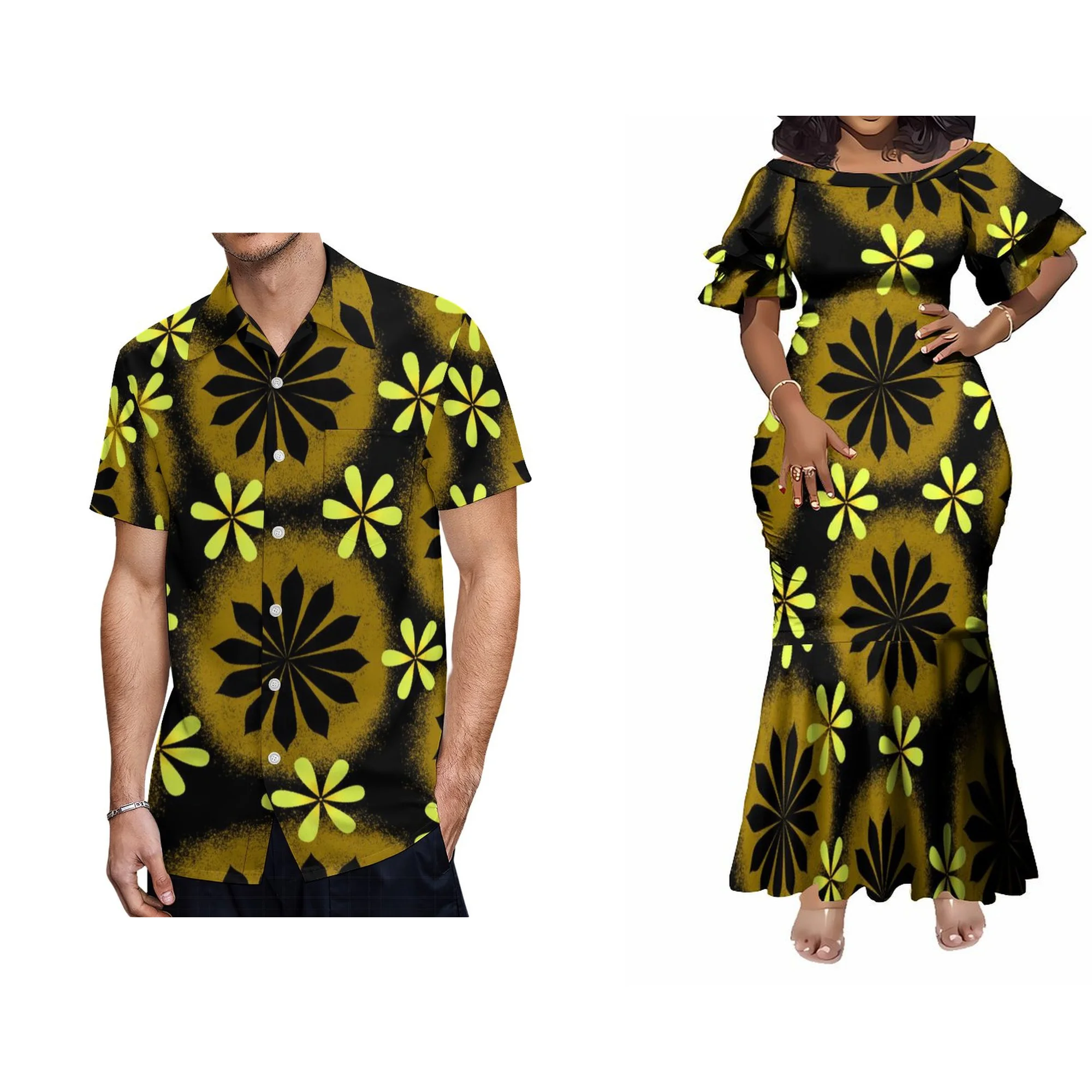 Vestido largo casual estilo polinesio sostenible, estilo cola de pez, de las Islas Samoa, talla 7XL, moderno, sin mangas, tipo sirena, para fiesta.