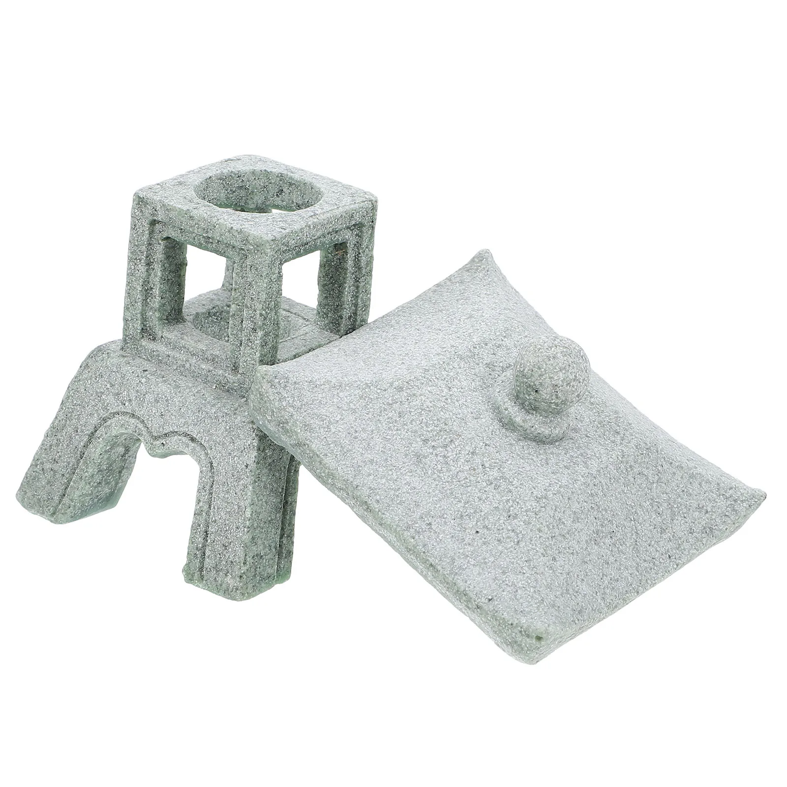 

Stone Lantern Ornaments Miniature Garden Landscape Zen Decor Grey Figurines Bonsai Statue Tiny Pavilion Model Simulation Outdoor
