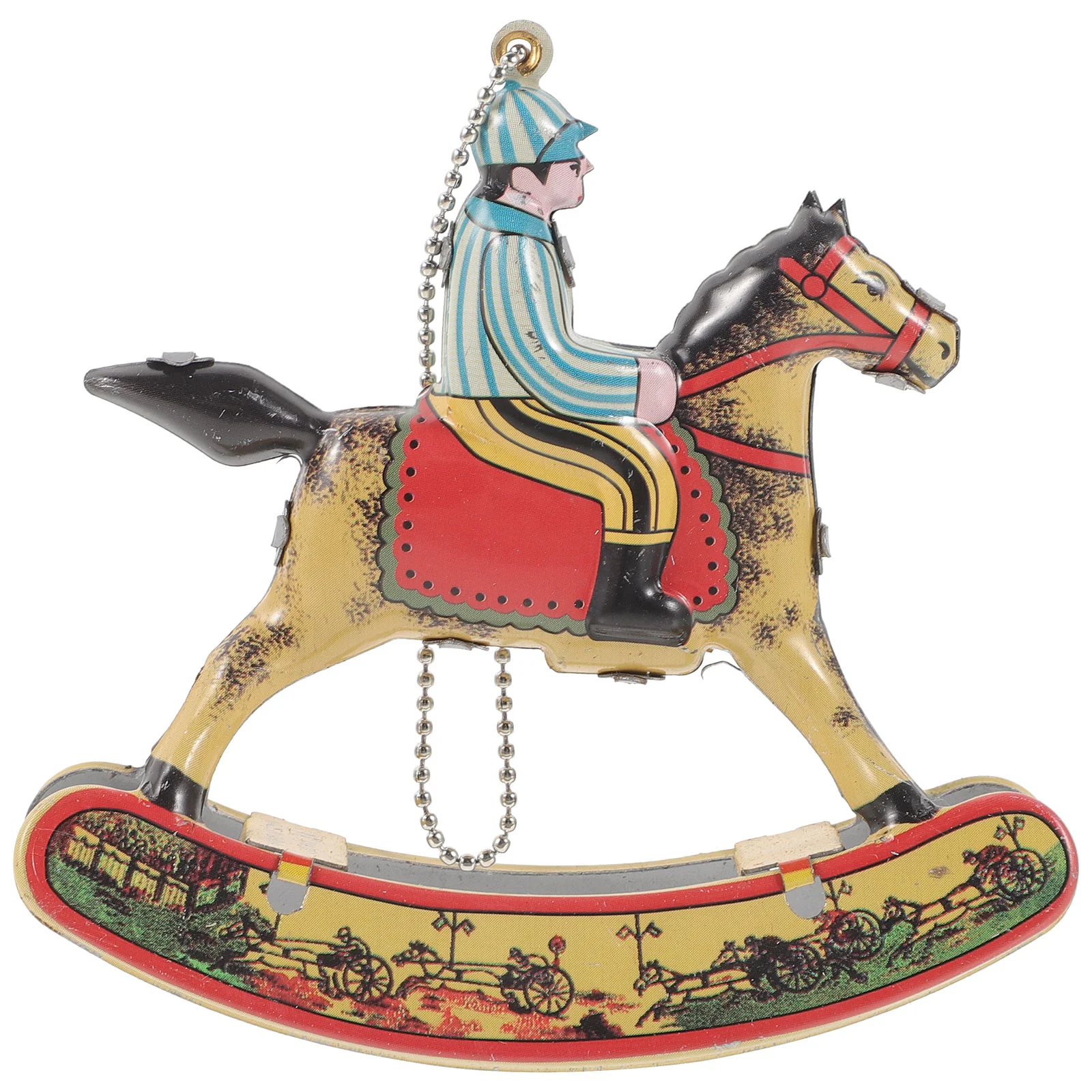 

Child Rocking Horse Tin Toys Decor Adorable Metal Desktop Ornament Wrought Vintage