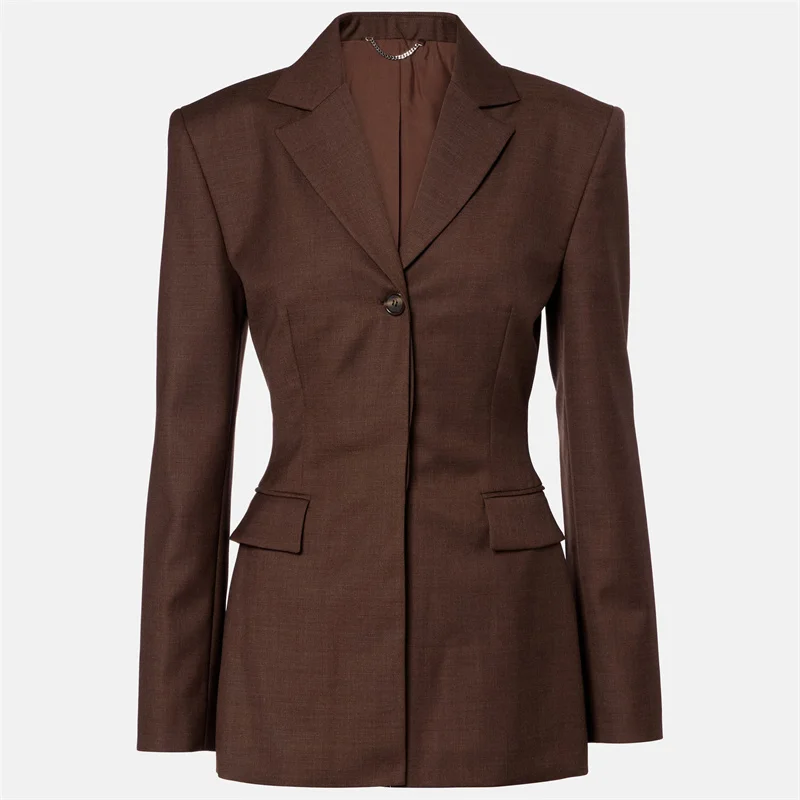 여성 재킷 신상 싱글 브레스티드 슬림핏 여성 정장 재킷 2025년 가을 오피스 및 레저 여성 코트 y2k 아우터웨어