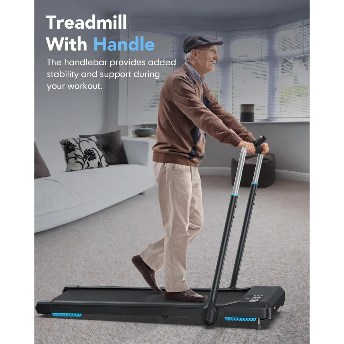 12% Incline Walking Pad Treadmills, Under Desk Treadmill 340+lb Capacity for Home Small Space, Mute Control Portable Foldable