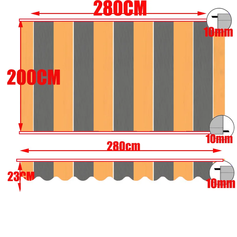 NONE Benutzerdefinierte Größe 300GSM wasserdichter Stoff für Cafe Shop Store Banner Outdoor Teleskopzelt Sonnenschirm Markisentuch 8