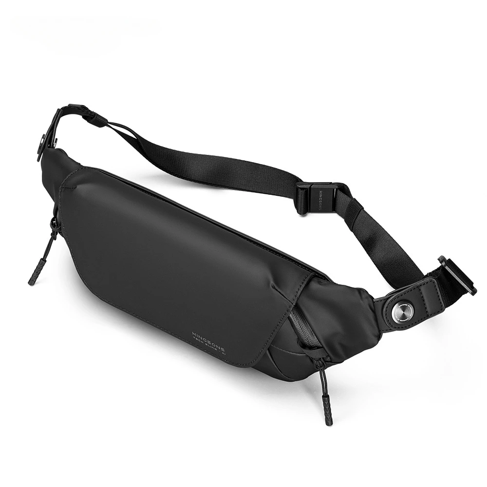 

Men Sports Chest Waist Bag Simple Design Waterproof Running Gym Messenger Bag Black Lightweight Shoulder Bag