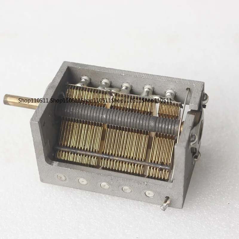Disassembly brass handle copper sheet triple combined single measured 30PF-800PF variable adjustable capacitor