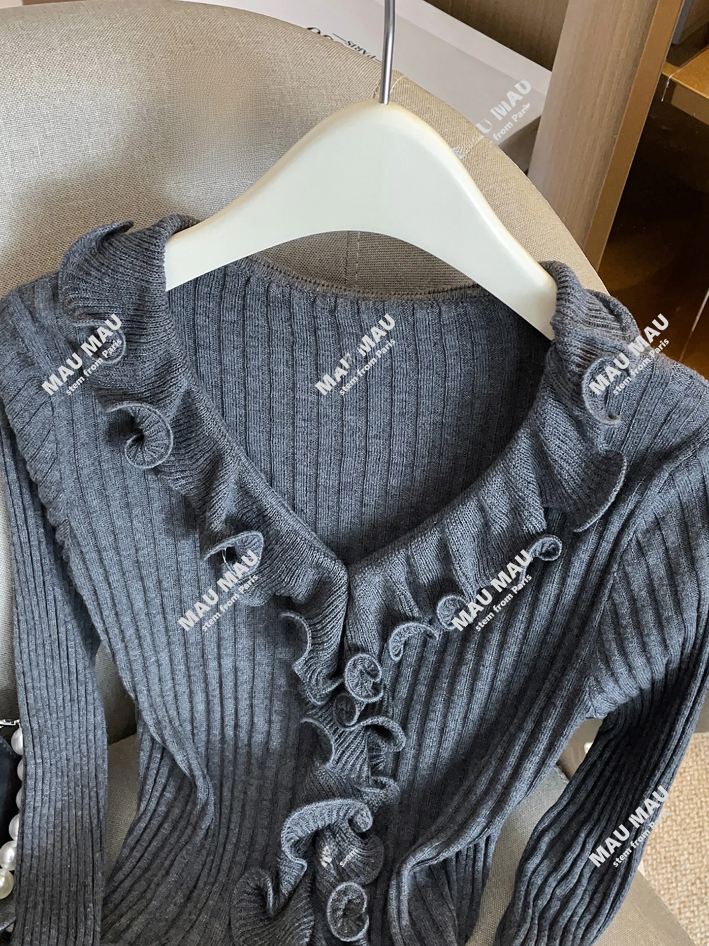 Ele Top lavorato a maglia da donna Premium Faion Design Primavera Autunno Bell Sve Maglione con finiture in pizzo V Ne Abbigliamento casual Vestibilità regolare
