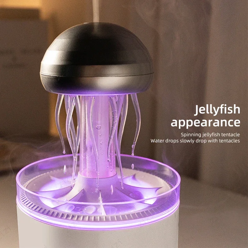 Night Light Rotating Raindrop Jellyfish Aromatherapy Machine Colorful Light Essential Oil Humidification Aromatherapy Machine