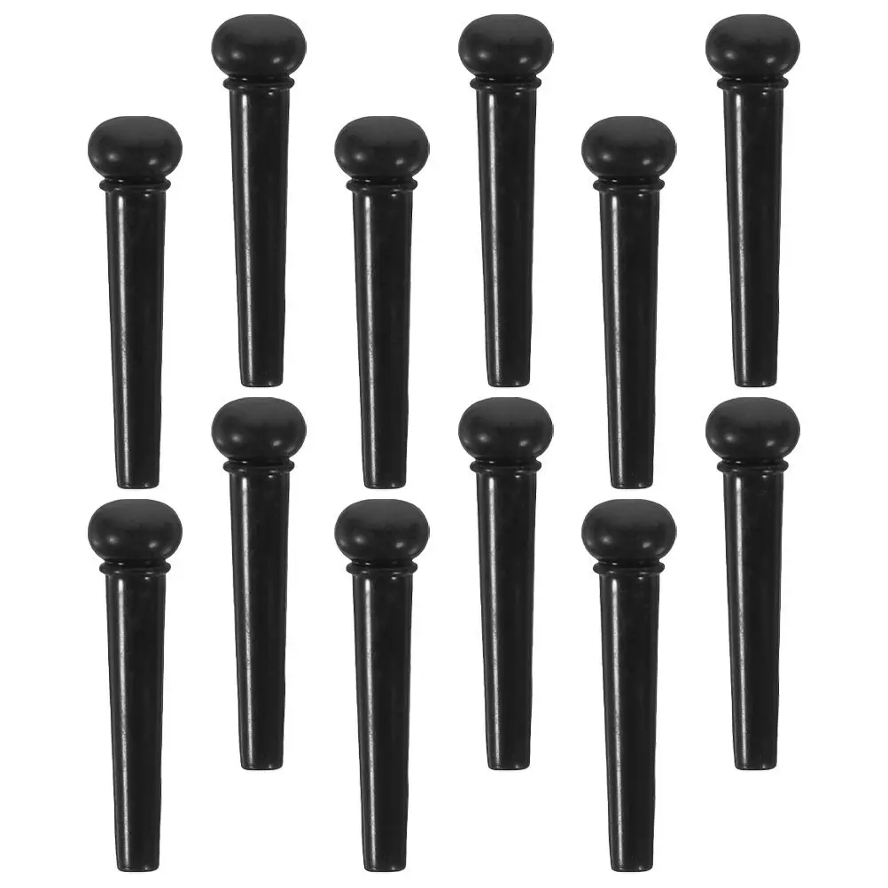 12Pcs Acoustic Guitar Pins Guitar Bridge Pin Pegs Replacement Kit Sturdy Hard Material Smooth Finish Enhanced Vibration Transfer