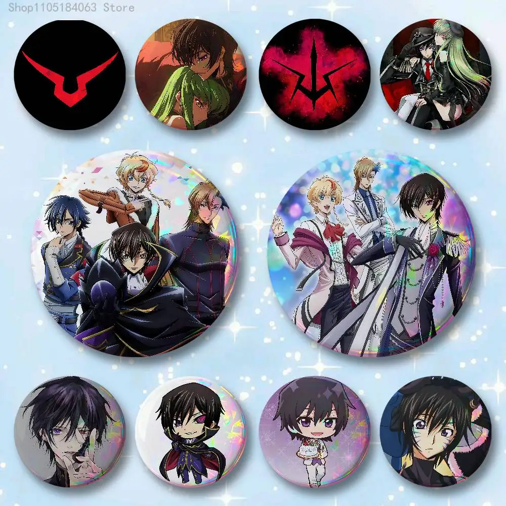 

Lelouch Lamperouge Code Geass Badges 25 32 44 58 75 mm Round Cosplay Pin Bag Decor Fans Collect Friends Gifts Brooch Souvenir
