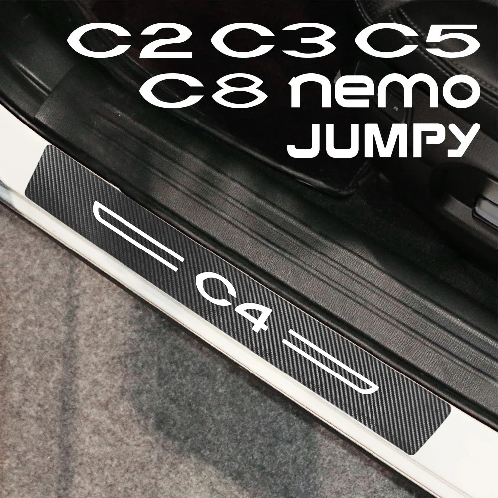 Car Sill Sticker Auto Accessories For Citroen C1 C2 C3 C4 C4L C5 C6 C8 C-ELYSEE VTS C-CROSSER JUMPY NEMO XSRAR BERLINGO Picasso