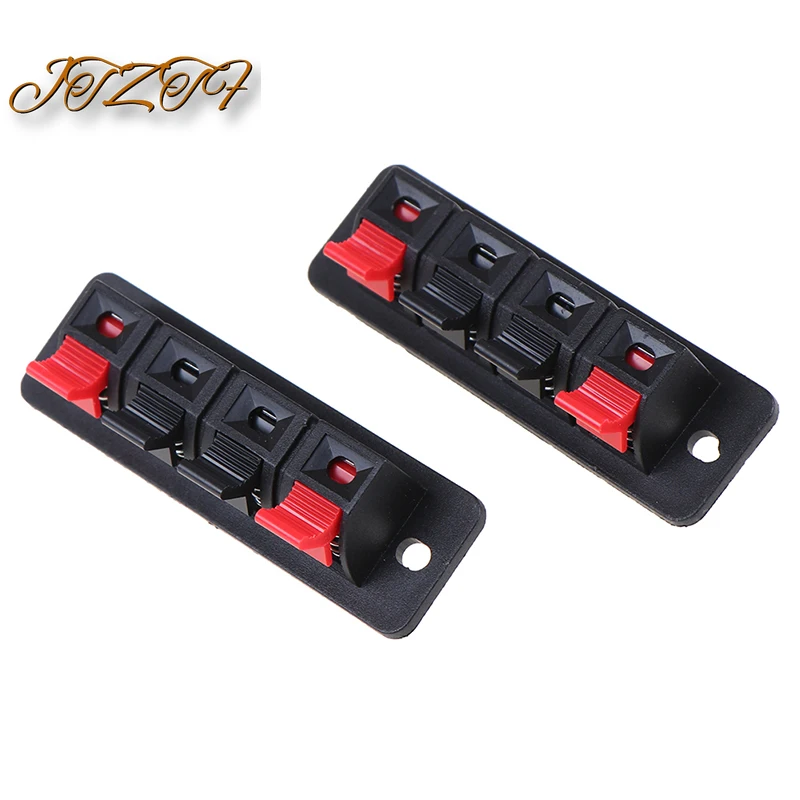 

JTZTF 2Pcs 4 Positions Spring Connector Terminal Audio Speaker Terminals Wiring Clip