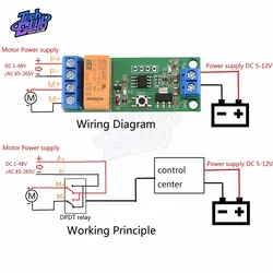 DC 5/6/9/12V Controller del motore modulo relè di polarità inversa relè di ritardo regolabile in tempo 2A generatore di segnale di corrente di azionamento